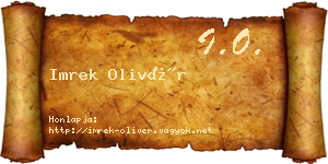 Imrek Olivér névjegykártya